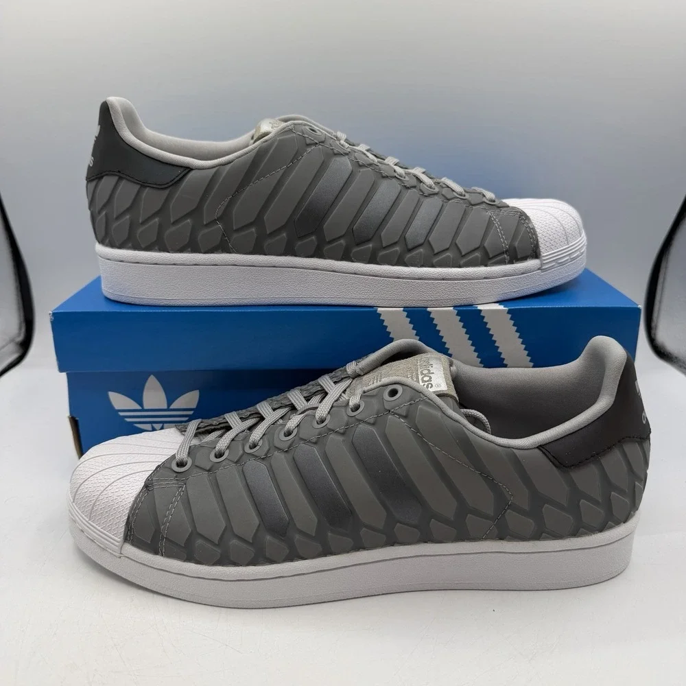 Adidas Superstar Shoes Mens 11 Onix Grey Xeno Reflective Tech Sneakers D69367